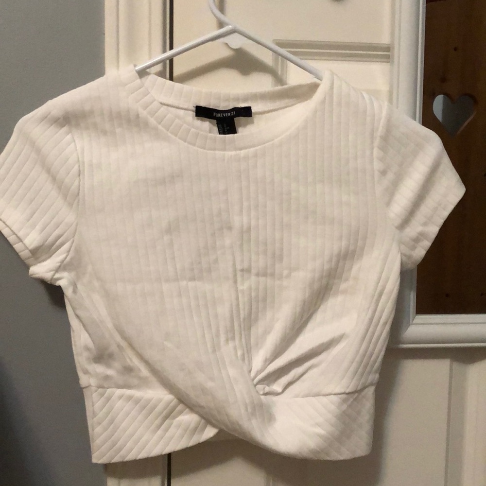 White cropped top